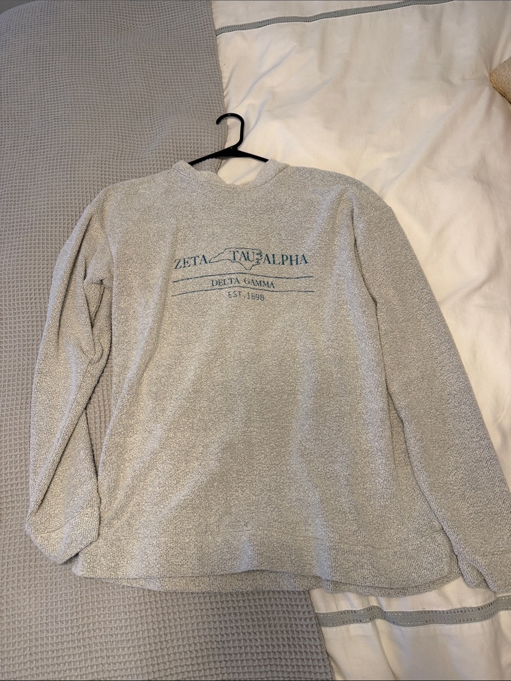 Zeta Tau Alpha Gray Pullover Sweatshirt - Delta Gamma Crest